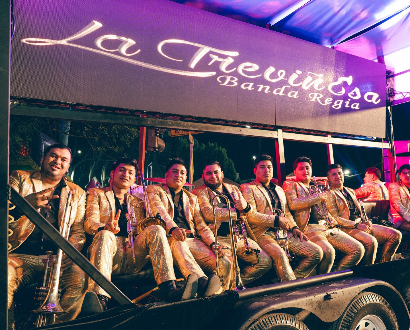 Postal de los primeros recorridos promocionales de La Treviñosa Banda Regia